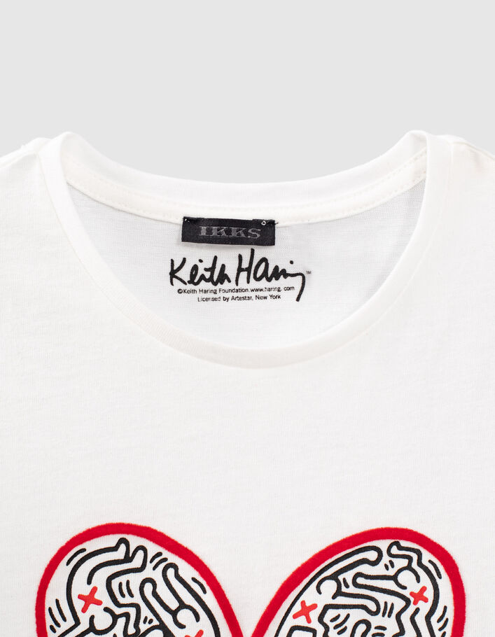 Girls’ off-white KEITH HARING x IKKS T-shirt with heart - IKKS