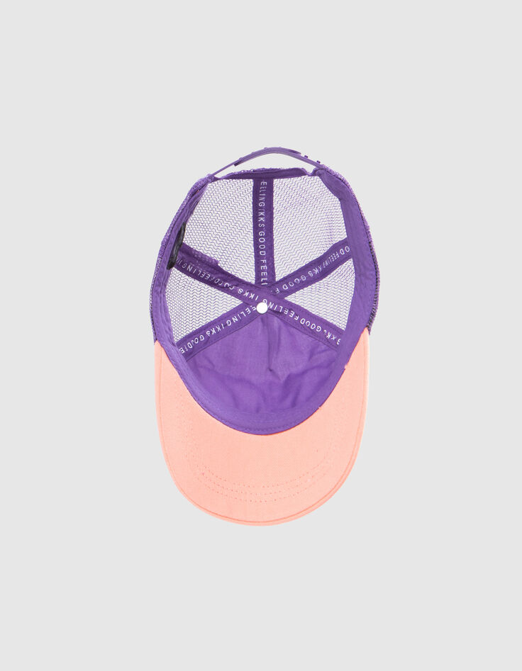 Boys’ orange, white, purple cap with crocodile-5