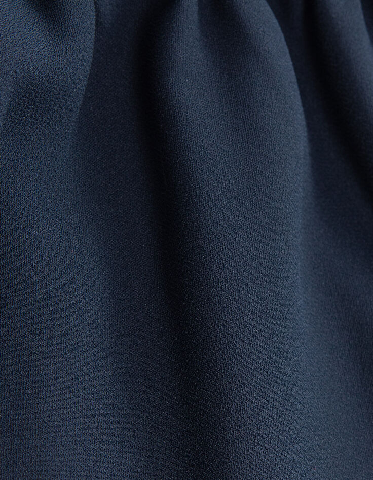 Robe marine recyclée ganses dentelle Femme-8