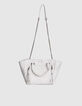 Sac cabas cuir LE 1440 MEDIUM BLANC matelassage chevrons femme-1