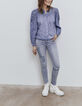 Women’s blue acid-washed blouse with embroidery-7