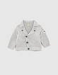 Mastiek gechineerd vest bikerstijl tricot biokatoen baby’s-1