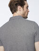 Men’s black minimalist Jacquard polo shirt-5
