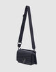 Le 111 COUTURE noir cuir drapé Femme-6