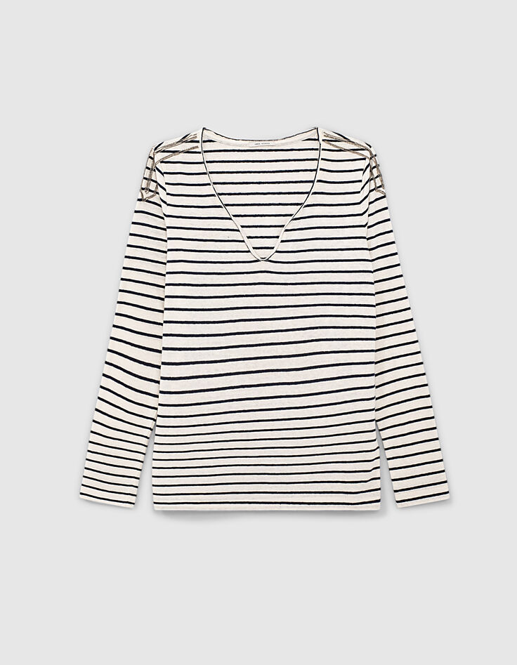 Matrozenshirt lange mouwen parels dames-1