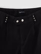 Pantalón negro con cordón lateral bordado niña-3