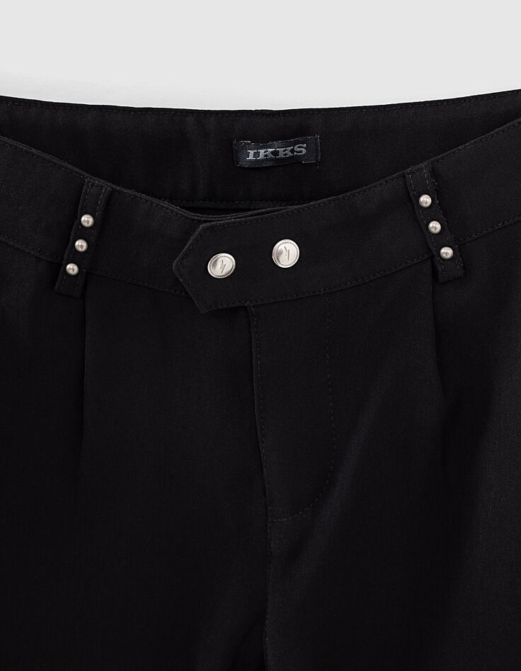 Pantalón negro con cordón lateral bordado niña-3