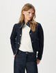 Kort jack raw denim drukknopen Dames-2