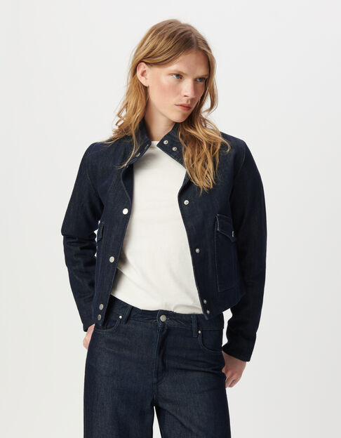 Kort jack raw denim drukknopen Dames - IKKS