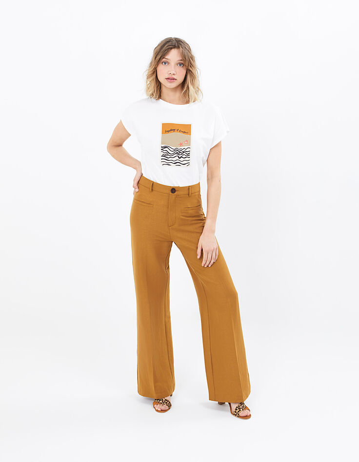 Pantalon large camel irisé I.Code-6