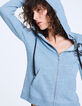 Sweat à capuche bleu visuel Los Angeles femme-1