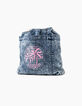 Bolso vaquero light blue con palmeras rosas niña-7