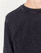 Men’s black faded sweatshirt fabric sweatshirt-4