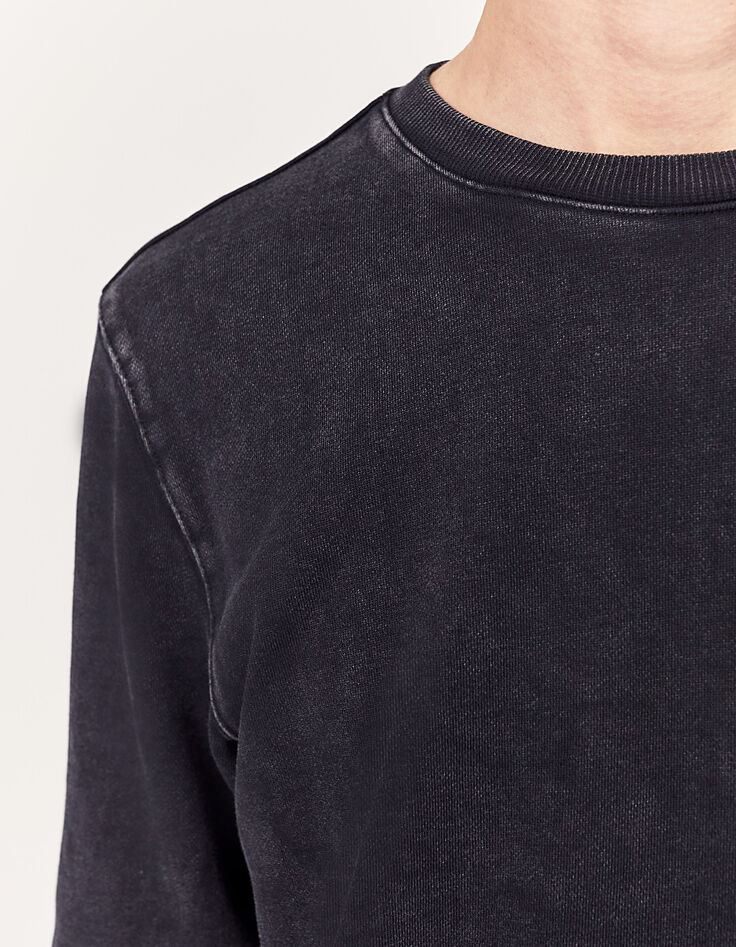 Men’s black faded sweatshirt fabric sweatshirt-4