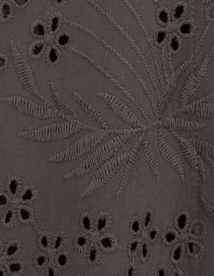 Vestido camisero caqui algod&oacute;n org&aacute;nico  Mujer-6