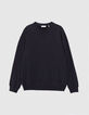 Sweat Uni en coton marine Homme-1