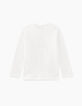 Tee-shirt blanc cassé Love, free, spirit avec tigres fille-3