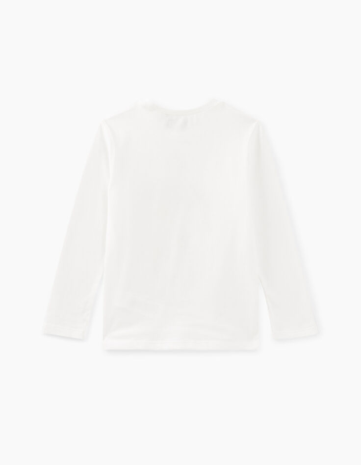 Tee-shirt blanc cassé Love, free, spirit avec tigres fille-3 Tee-shirt blanc cassé Love, free, spirit avec tigres fille-3