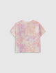 Wei&szlig;es M&auml;dchen-T-Shirt mit Tie-and-Dye-Effekt-2