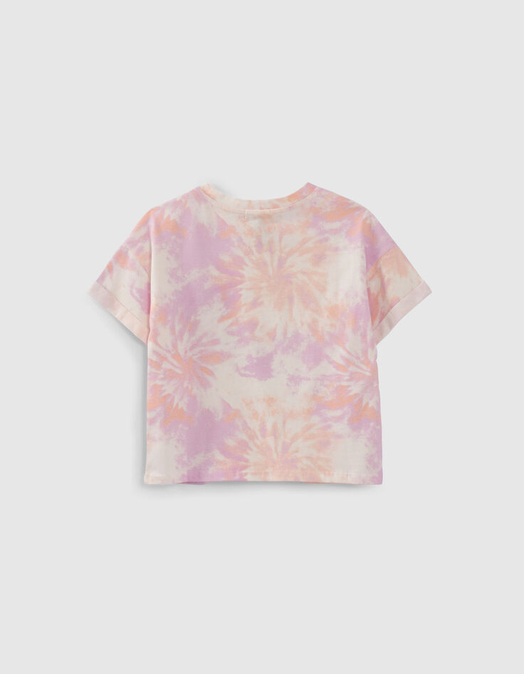 Wei&szlig;es M&auml;dchen-T-Shirt mit Tie-and-Dye-Effekt-2