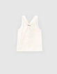 Ecrufarbenes Mädchen-Bio-Tanktop mit Foto-Pola-Motiv -5