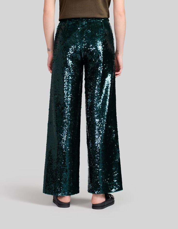 Pantalon de costume malachite tout sequins Femme-3
