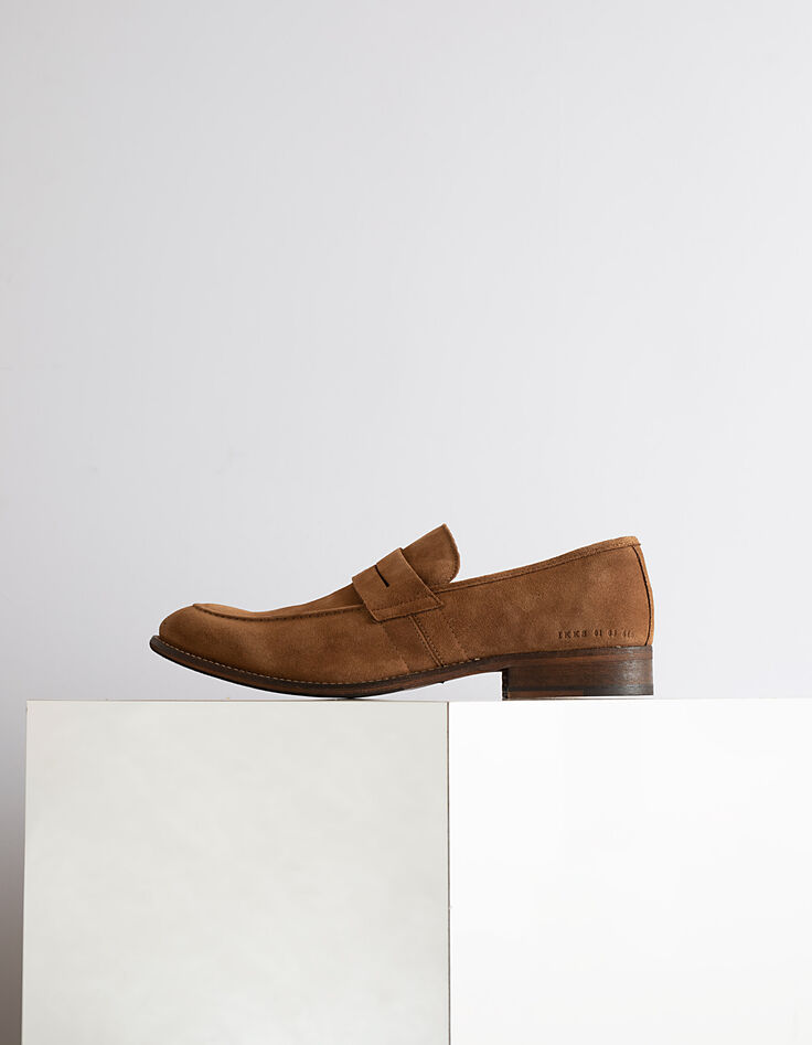 Mocassins vison en cuir velours Homme-1