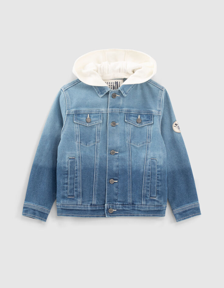 Chaqueta vaquera azul capucha extra&iacute;ble-1