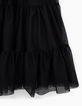 Girls' black mixed fabric dress with tulle skirt-5
