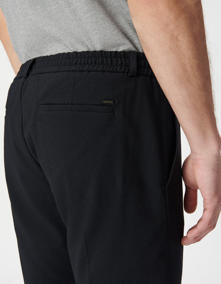 Men's slim navy elastic waistband jogpants-7