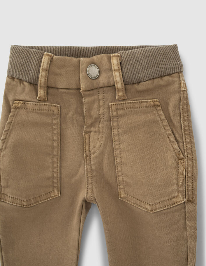 Kastanjebruine jeans elastische taille babyjongens-2