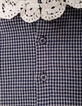 Marine blouse pied-de-poule kanten kraag babymeisjes-6