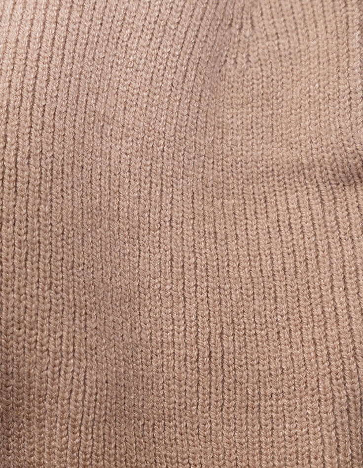 Boy's beige knitted hat with lapels-8 Boy's beige knitted hat with lapels-8