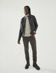 Men's dark beige marl rolled neck sweater-7