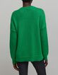Jersey oversize pretejido verde de mujer-3