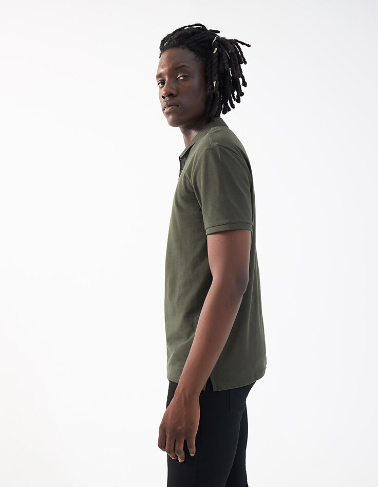 Men’s bronze mixed-fabric IKKS BETTER polo shirt-2 Men’s bronze mixed-fabric IKKS BETTER polo shirt-2