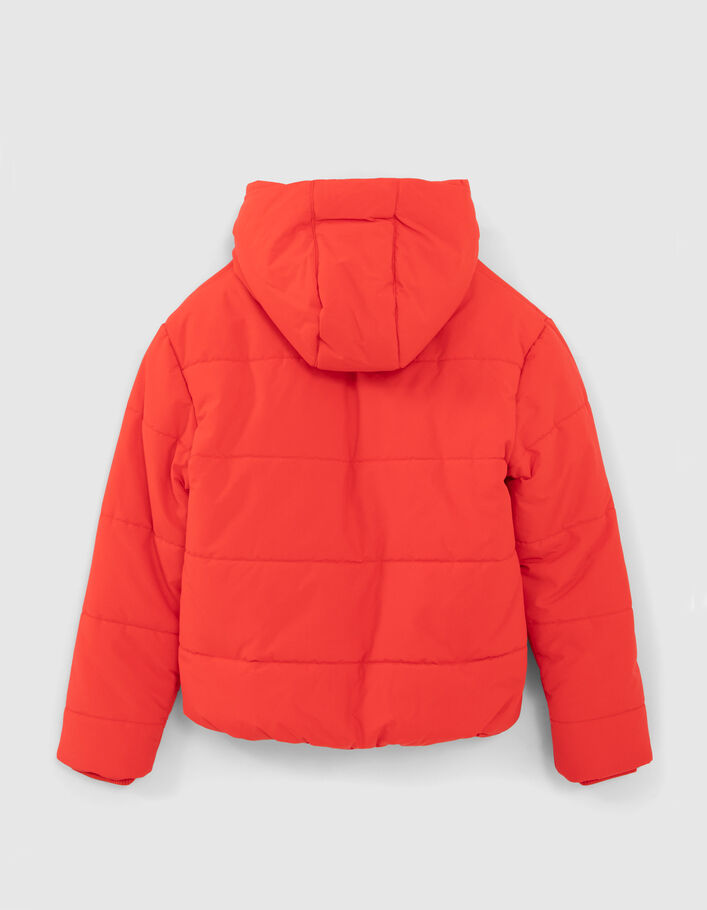 Rote Jungensteppjacke mit Schriftzug Ton in Ton-4