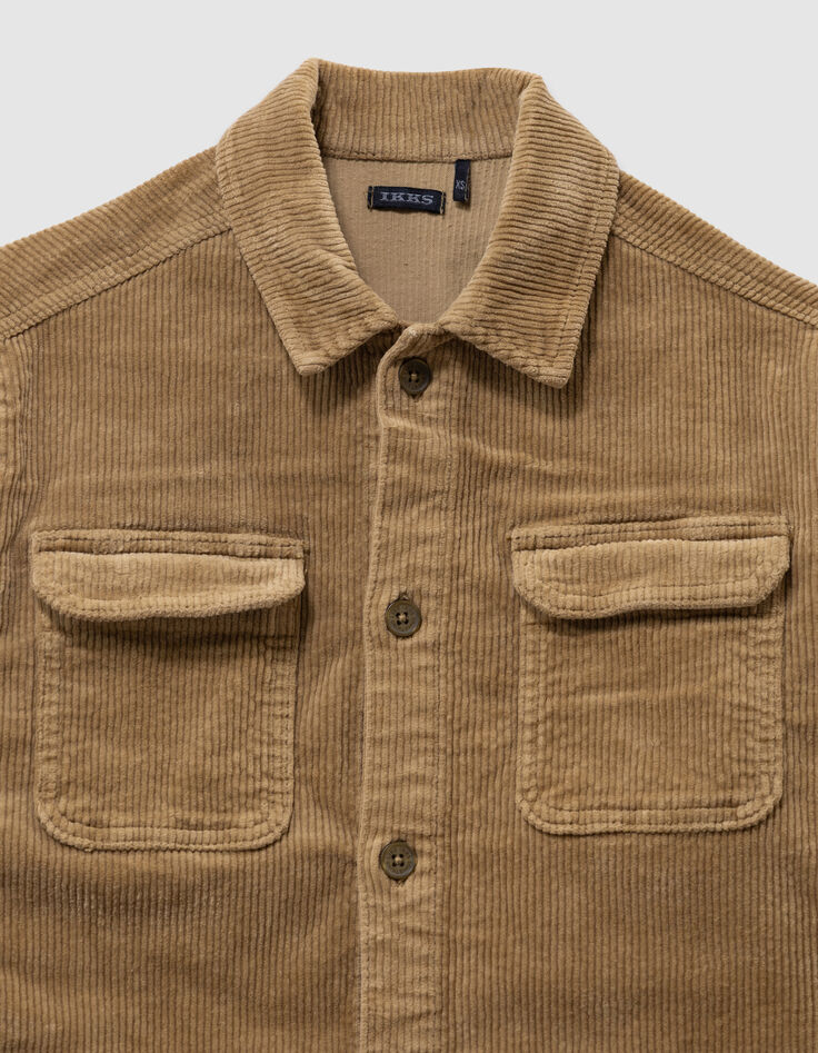 Chemise manches longues kaki velours côtelé garçon-6