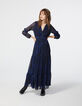 Robe longue volantée en voile imprimé floral Ikebana-2