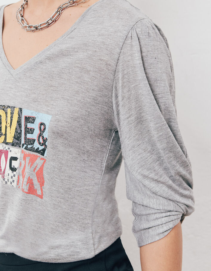 Tee-shirt boxy en viscose Ecovero® visuel message femme - IKKS