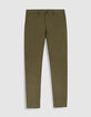 Pantalon chino slim kaki Homme-1