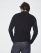 Men's black V-neck sweater-3