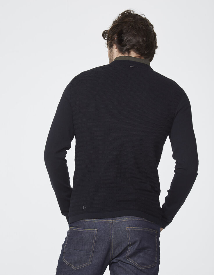 Men's black V-neck sweater-3