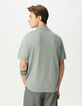 Polo bleu gris en tricot flammé Homme-3