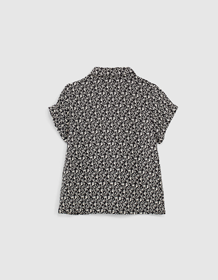 Zwart hemd Ecovero&reg; lelieprint meisjes-3