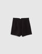 Schwarze City-Mädchenshorts mit Seemannsknopfleiste-4