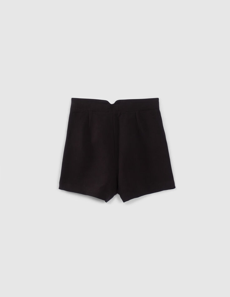 Schwarze City-Mädchenshorts mit Seemannsknopfleiste-4