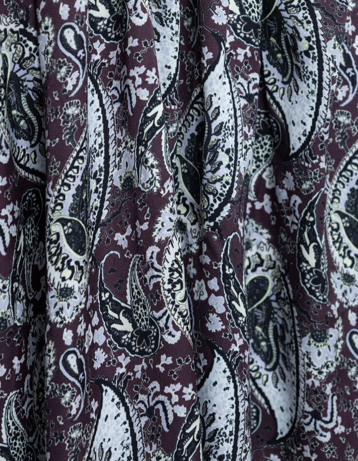 Women's burgundy paisley dress-7