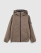 Kaki windjack met kap WATER REPELLENT jongens -1