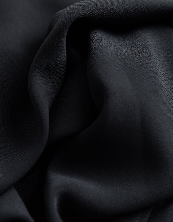 Women's long-sleeved black openwork shirt-10